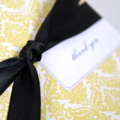 Yellow Damask Thank You Note