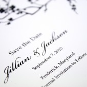 Black and White Blossoms Save the Date