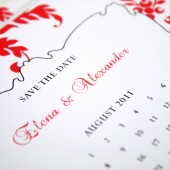 Red Floral Save the Date