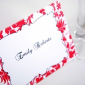 Red Floral Place Card