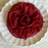 Crimson Red Flower Brooch