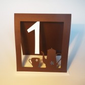 Table Number, Tea Time, Papercut