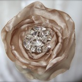 Champagne Deco Rhinestone Rose Hair Fascinator