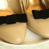 Black Velvet Bow Shoe Clips