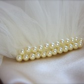 Pearl Top Bridal Illusion Tulle Veil
