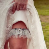 Silk Something Old and Blue with Vintage Rhinestone Jewel and Tulle Skirt