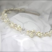 Pearl Crystal Wire Wrapped Tiara Headband