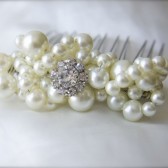 Pearly Sparkle Rhinestone Comb