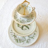 green botanical garden cupcake stand