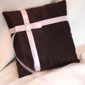 Chocolate Brown Satin w/ Pale Pink Pillow