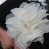 big ivory hair pin flower - INNES