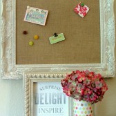 Vintage Style Distressed Burlap Memo Board