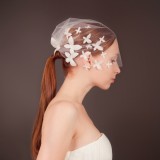 Blushing Butterfly Birdcage Veil