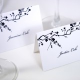 Black and White Blossoms Escort Card