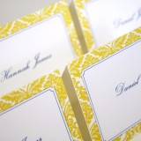 Yellow Damask Escort Card