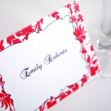 Red Floral Escort Card