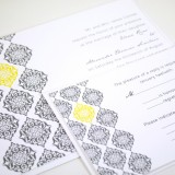 Gray and Yellow Damask Wedding Suite