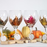 Autumn leaves stemware