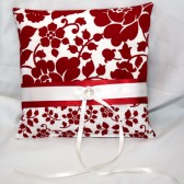Red & Cream Floral Pillow