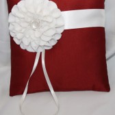 Copper Ring Pillow w/ Ivory Flower Brooch