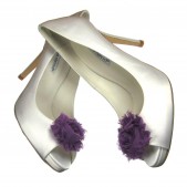 Purple chiffon shoe clips