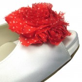 red polka dots shoe clips
