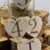 Unfinished wooden table numbers