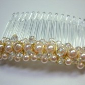 Pale Pink Pearl & Crystal comb