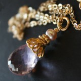 Lilac Pink Amethyst Necklace - Bridal Jewelry