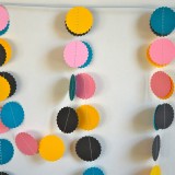 Pink, Teal, Yellow, and Grey Paper Garland