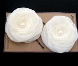 chiffon bridal ivory bobby pin