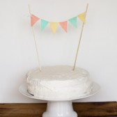 Cake Bunting (peach, aqua, yellow)