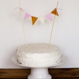 Felt Cake Bunting (pink, mustard, cream)