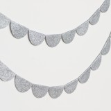 Silver Glitter Scalloped Garland