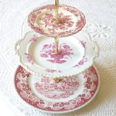 Pink and red cupcake display stand