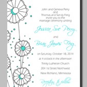 Printable Eva Wedding Invitation by Mauve Binchely / Custom color and wording / DIY weddings