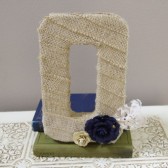 Burlap Cake Topper and wedding monogram