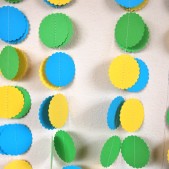 Yellow, Blue and Green Paper Garland