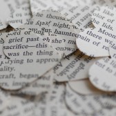 Vintage Book heart paper confetti 