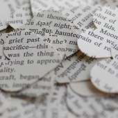 Vintage Book heart paper confetti 
