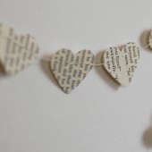 Vintage Book Heart Paper Garland