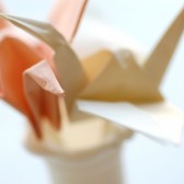 Origami Crane Cupcake Toppers, custom colors