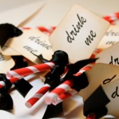 Vintage Inspired "Drink Me" Barber Pole Straws