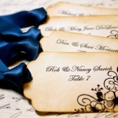 Vintage Inspired Escort Cards - Scroll