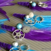 Purple Aqua Gear Hair Clips