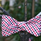 Black and Red Checked Bow Tie
