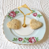 Pale blue candy cookie dish