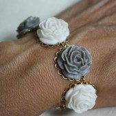 Ivory Rose Cabochon Bracelet