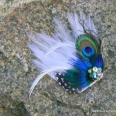 White and Peacock Feather Veil Comb and Fascinator