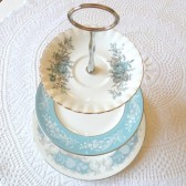 Blue Silver and Grey Cupcake Stand Display